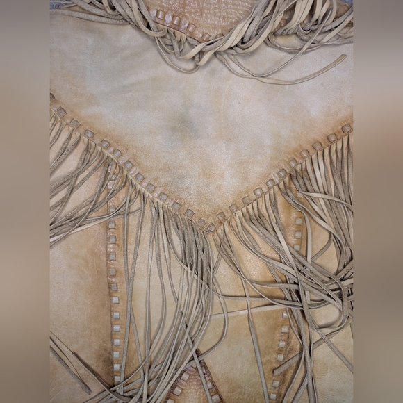 Danier Tan Leather Fringe Jacket - Picture 8 of 16